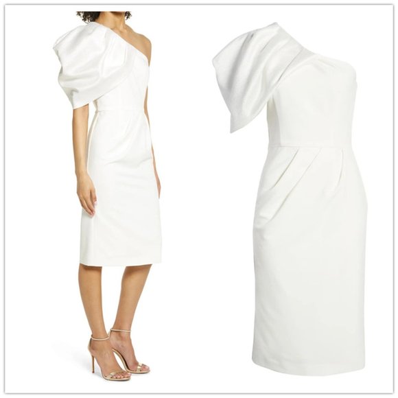 Eve Black Halo Egan One-Shoulder Sheath Cocktail Dress - Picture 2 of 5